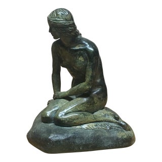 1971 Little Mermaid Bronzed Plaster Sculpture Simi For Sale