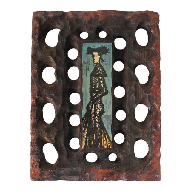 Vintage Print on Wood of a Matador by French Artist Bernard Buffet For Sale