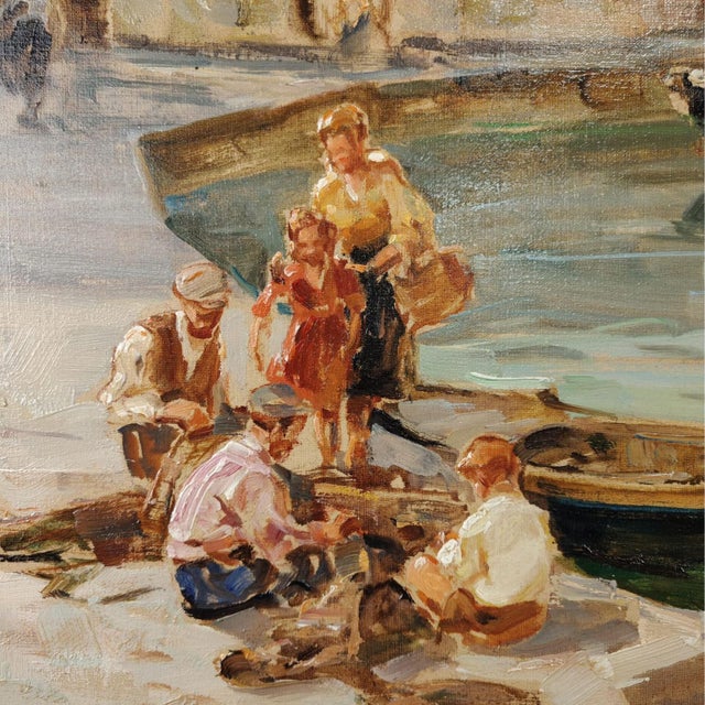 Angelo Brombo, Riva Di Pellestrina, Venice, 1960, Oil on Canvas, Framed For Sale - Image 3 of 18