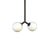Y Pendant Mini, Black, 17in H, 3 Inch Glass Globes, by Research.Lighting, Modern, Minimal Hanging Light For Sale In New York - Image 6 of 9