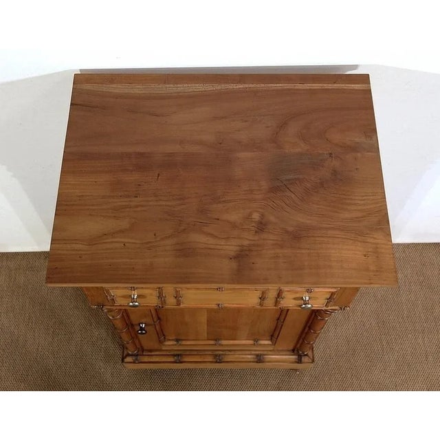 Small Art Nouveau Bamboo Style Cupboard in Solid Cherry, 1900s For Sale - Image 5 of 18