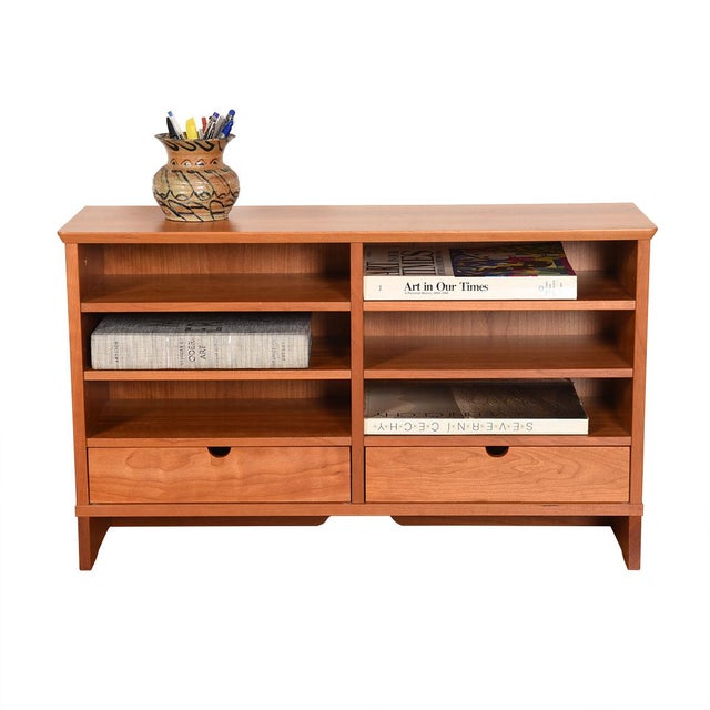 Solid Cherry Desk Organizer W/ Drawers & Open Storage Chairish