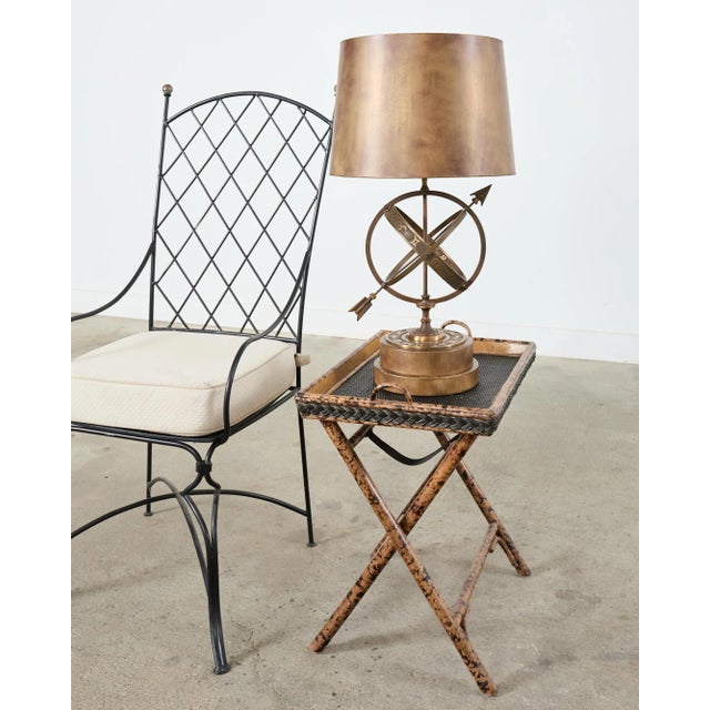 Bronze Midcentury Bronze Astrological Armillary Lamp by Frederick Cooper For Sale - Image 8 of 12