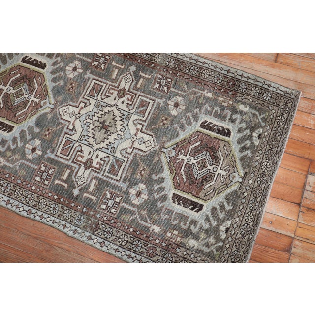 Persian Early 20th Century Zabihi Collection Charcoal Persian Heriz Scatter Rug - 2'9" x 4'4" For Sale - Image 3 of 9