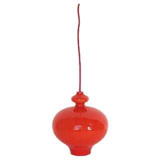 Orange Double Glass Pendant Lamp by Hans Agne Jakobsson for AB Markaryd For Sale