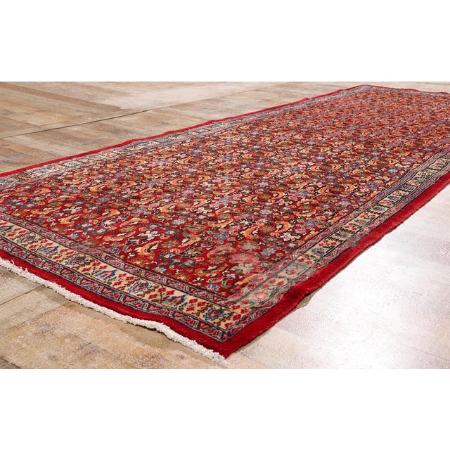 Red Antique Persian Khorassan Rug, 04'02 X 12'00 For Sale - Image 8 of 10