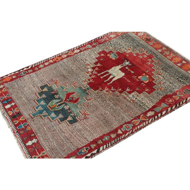 Rug & Kilim 1950s Vintage Qashqai Persian Gabbeh Rug With Medallion and Pictorial by Rug & Kilim For Sale - Image 4 of 7