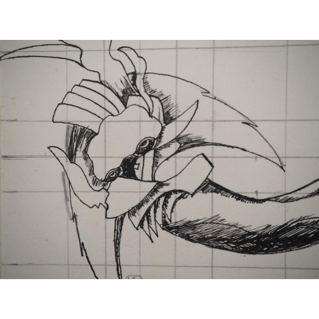 Jean-Claude Silbermann, Sly Signs, The Arm in Flower, Original Ink Drawing For Sale - Image 5 of 6