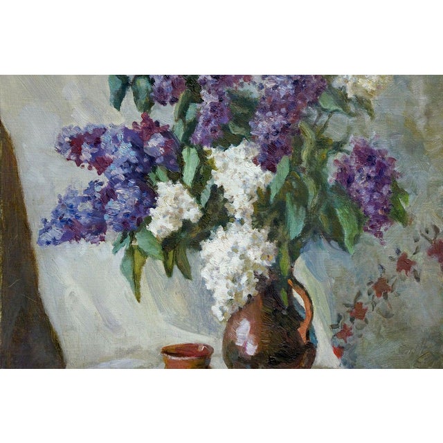 1990s Oil Painting Lilac Zhabinsky Leonid Andreevich For Sale - Image 4 of 8