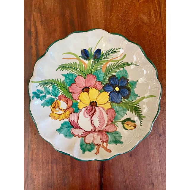 Ceramic 1960s Hand-Painted Botanical Folk Art Dish For Sale - Image 7 of 7