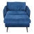 Edloe Finch Park Collection Blue Velvet Lounge Chair With Ottoman For Sale