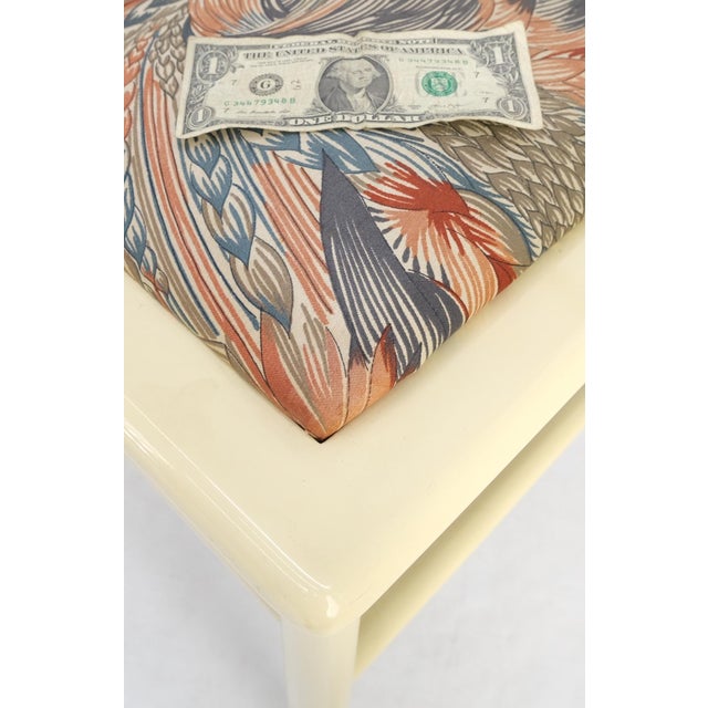 Mid-Century Modern Asian Inspired Barrel Back White to Beige Lacquer Dining Chairs Mid Century Mint For Sale - Image 3 of 10