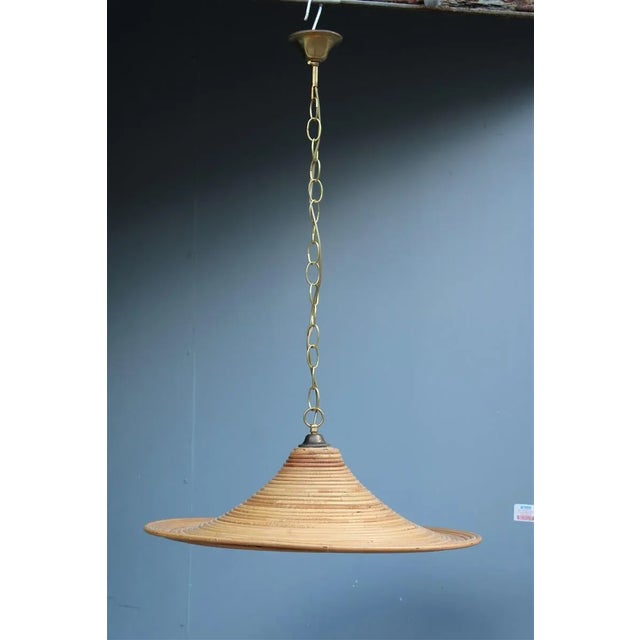 Cream Italian Bamboo Chandelier, 1950s For Sale - Image 8 of 8