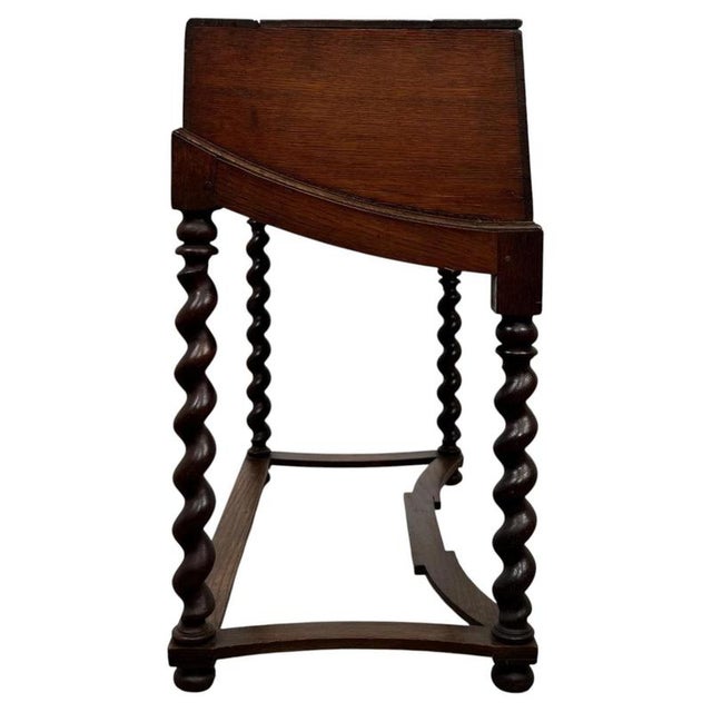 19th Century 19th Century Victorian English Oak Box on Stand For Sale - Image 5 of 11