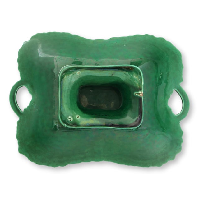 English English Green Majolica Compote For Sale - Image 3 of 5