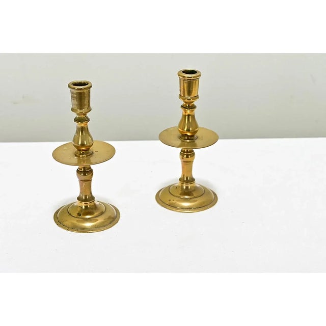 18th Century Belgian 18th Century Brass Candlesticks - A Pair For Sale - Image 5 of 5