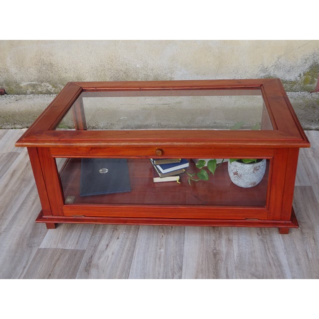 Brown Display Cabinet with Exotic Wood Structure For Sale - Image 8 of 17