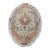 Vintage Oval Shaped Persian Tabriz Rug, Hand-Knotted Wool & Silk, Floral Pattern, Ivory & Pale Pink, 3x5 For Sale