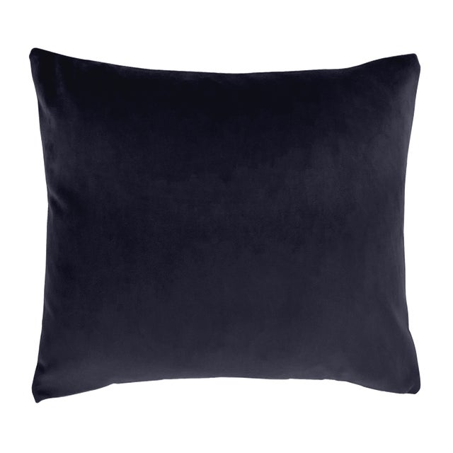 Modern Velvet in Navy Pillows - A Pair For Sale - Image 3 of 3