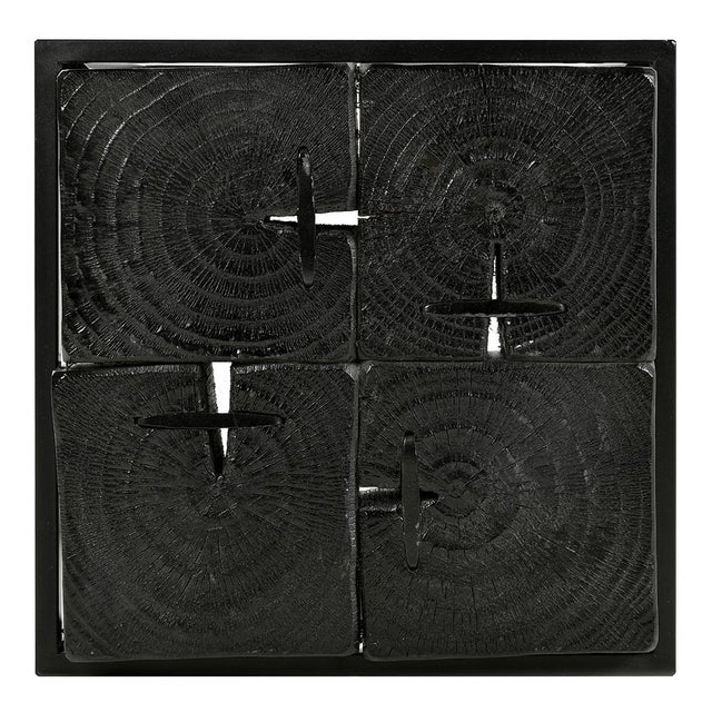 Iron and Solid Wood Stool with Black Patina For Sale - Image 5 of 6