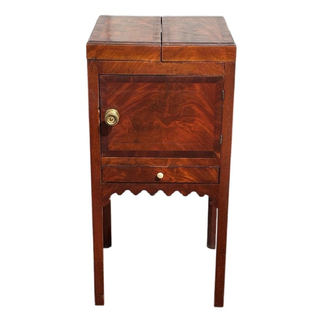 Georgian Mahogany Wine Cooler with Ice Bucket, Tray, Goblets, Corkscrew and Tongs, Set of 5 For Sale