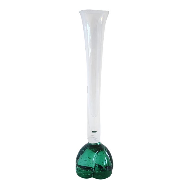 Mid Century Modern Per Lutken Homelgaard Green Bud Vase For Sale