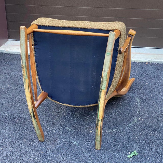 Mid-Century Modern Maple High Back Rocking Chair For Sale - Image 12 of 13