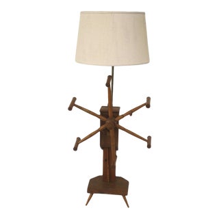 Early 19th Century Pennsylvania Yarn Winder Floor Lamp Country For Sale