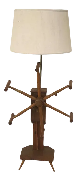 Early 19th Century Pennsylvania Yarn Winder Floor Lamp Country
