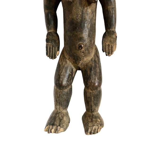Mid 20th Century African Hand-Carved Wooden Female Figure For Sale - Image 5 of 13