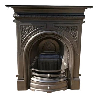 Victorian Cast Iron Fireplace with Arched Opening For Sale