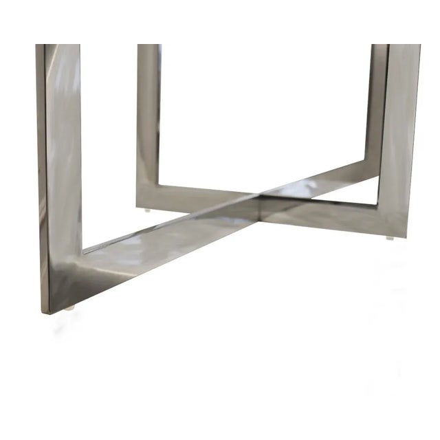 2020s Pasargad Home Luxe Glass & Stainless Steel Console Table, Black For Sale - Image 5 of 5