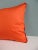 2000 - 2009 Vintage Solid Orange Satin Lumbar Decorative Pillow (S) For Sale - Image 5 of 6