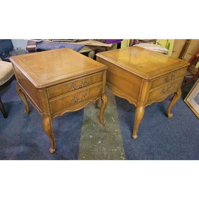1960s 1960s Vintage Pair of French Large End Table by Weiman For Sale - Image 5 of 12