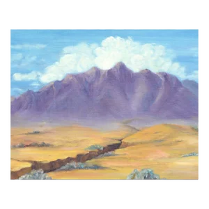 Mid Century Landscape -- Purple Desert Mountain by Alice M. Fink
