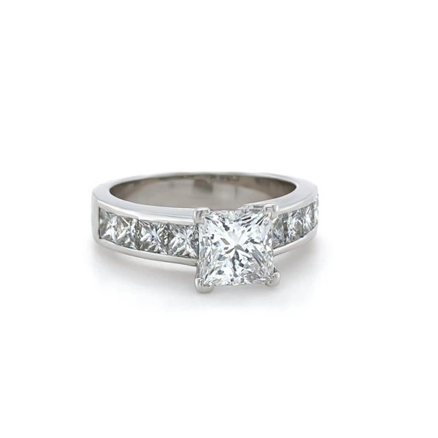 Gia 18ct White Gold Diamond Engagement Ring 2.83ct 7.72g, Size 6.25 For Sale - Image 4 of 13