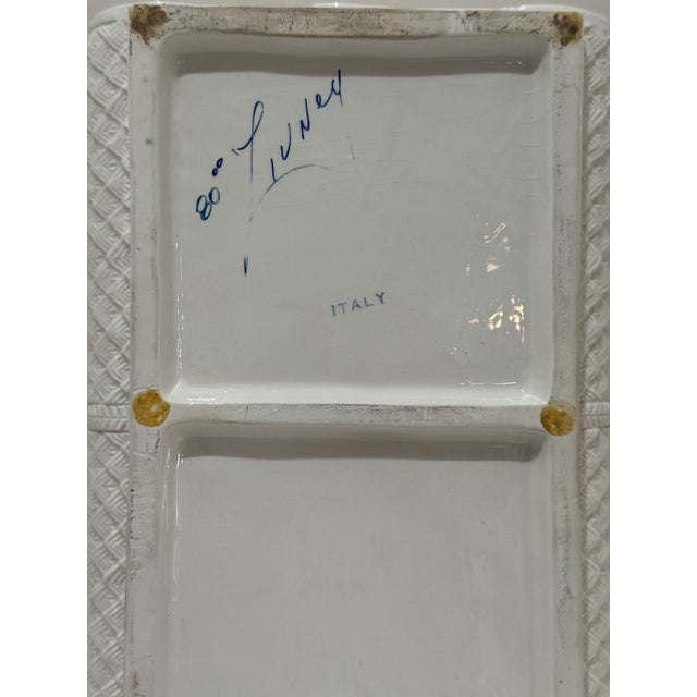 Italian Ceramic Sculptural Box Signed, 1980 – White Textured “Stacked Logs” Form For Sale - Image 12 of 13