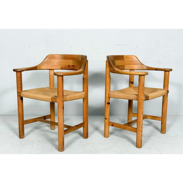 1970s Dining Chairs in Pine and Paper Cord by Rainer Daumiller and Poultries Pedersen for Grammrode, 1970s, Denmark, Set of 4 For Sale - Image 5 of 17