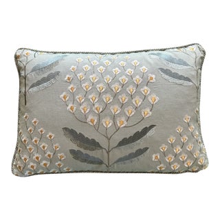 Bellis Fern Embroidery for British National Trust Decorative Pillow With Down Feather Insert For Sale