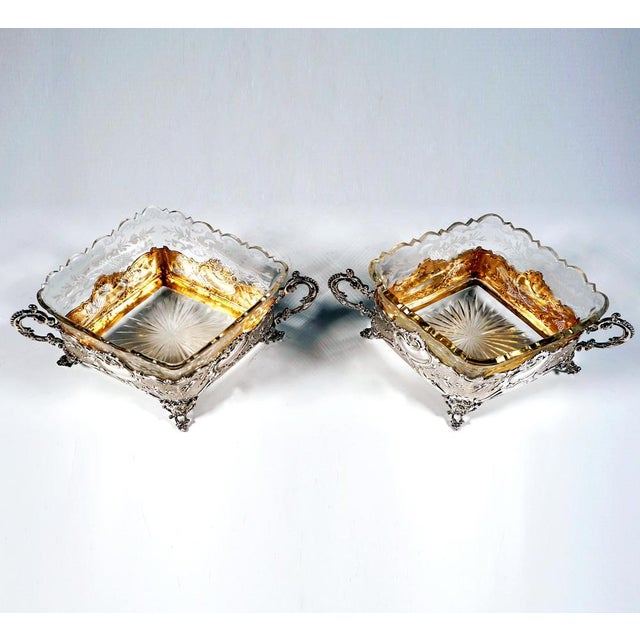 Art Nouveau Silver Confectionery Bowls y Wilhelm Binder, Germany, 1890s For Sale - Image 4 of 11