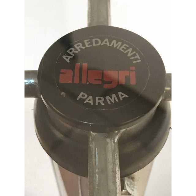 Metal Adjustable Coffee Table in Chrome & Smoked Glass with Wheels from Allegri Arredamenti, 1970s For Sale - Image 7 of 9