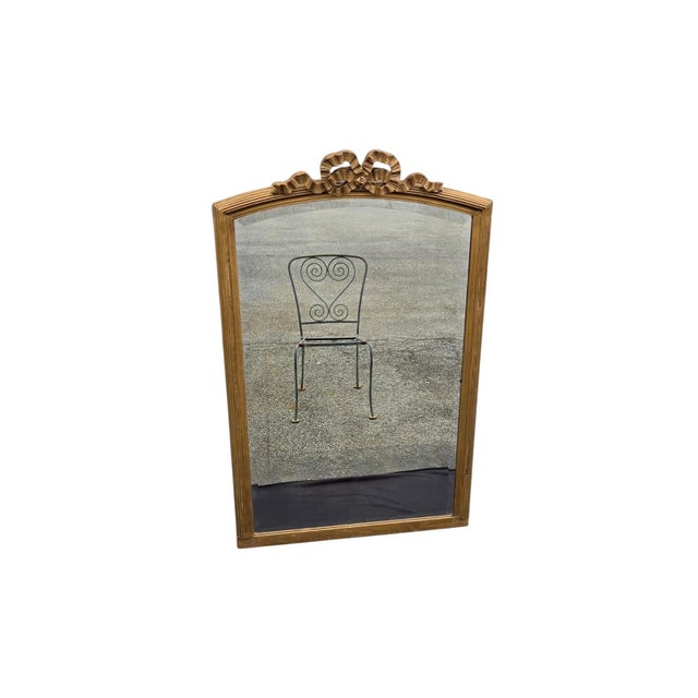 1920s 1920 French Gilded Beveled Edge Mirror. For Sale - Image 5 of 15