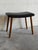 Danish Modern Teak Ottoman Footstool Black Vinyl Mid Century Scandinavian Stool For Sale In Los Angeles - Image 6 of 7