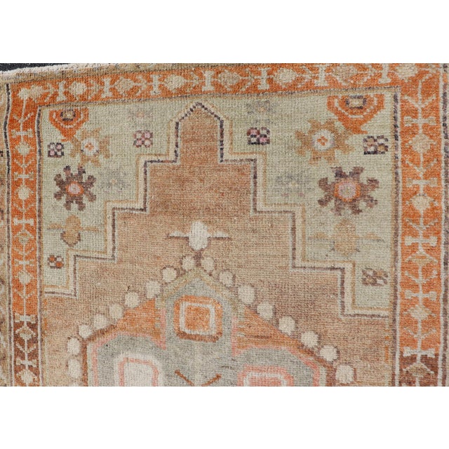 Medallion Antique Oushak Rug From Turkey For Sale - Image 4 of 10