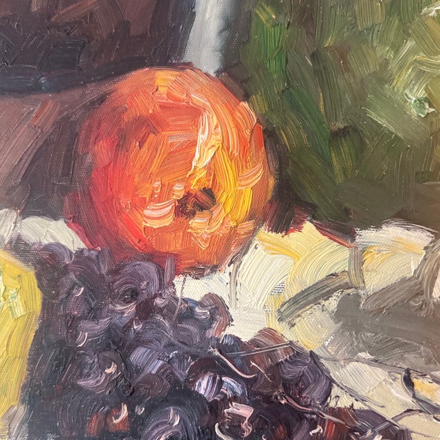 20th Century European School Oil on Canvas Board Tabletop Still Life Framed Signed For Sale In Washington DC - Image 6 of 12