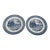 Mid 20th Century Mid-Century Modern Currier and Ives Large Blue Chop Plates Getting Ice Pattern - a Pair For Sale