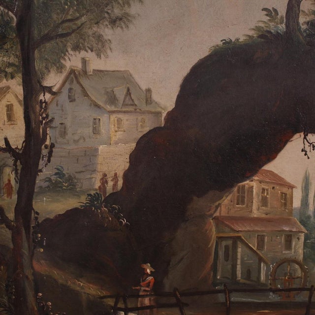 French Artist, Landscape, 1780, Oil on Canvas For Sale - Image 10 of 16