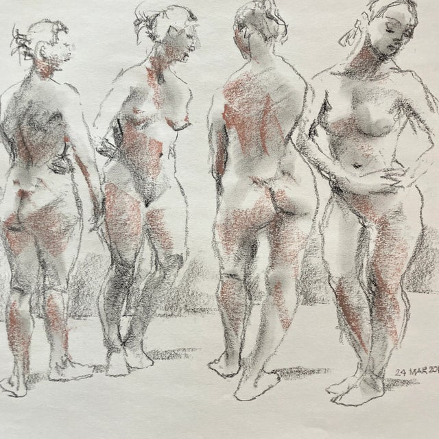 Original 14 x 17 pastel drawing on paper unsigned unframed