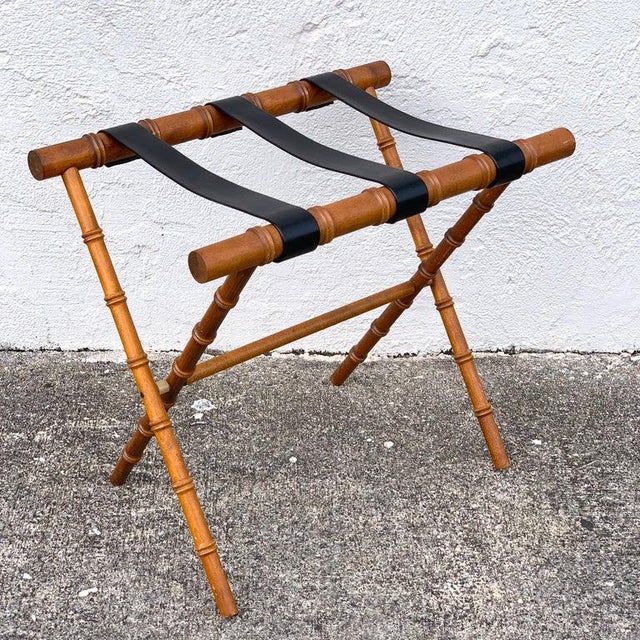 Mid 20th Century Style Faux Bamboo Luggage Rack Chairish