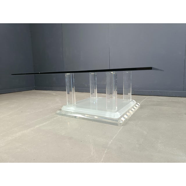 Vintage Acrylic Column Coffee Table, 1970s For Sale - Image 8 of 12